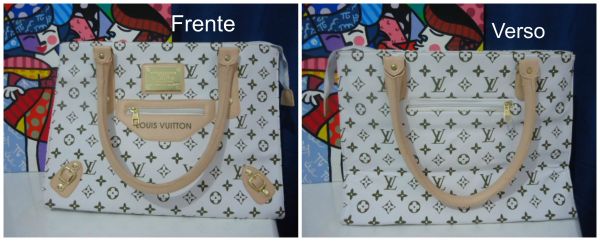 Bolsa Louis Vitton branca com fivela nas laterais abaixo